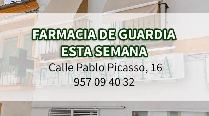 Farmacia de guardia esta semana en Villa del Río