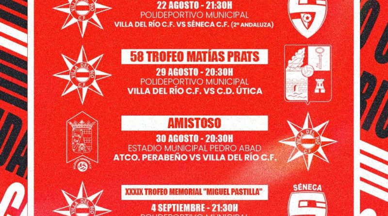 Calendario de partidos de pretemporada del Villa del Río C.F.