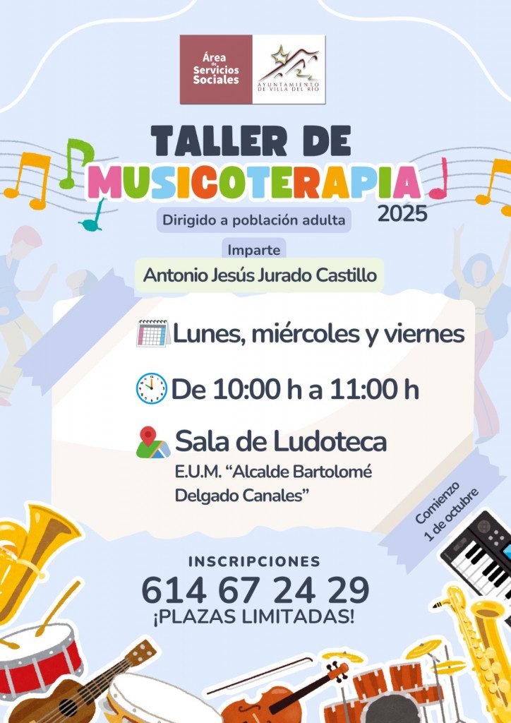 Taller de musicoterapia en Villa del Río