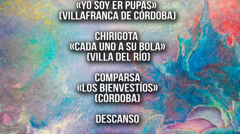 ORDEN DE ACTUACIÓN DE LAS AGRUPACIONES EN LAS SEMIFINALES DEL CONCURSO DE CHIRIGOTAS Y COMPARSAS DEL CARNAVAL DE VILLA DEL RÍO 2026