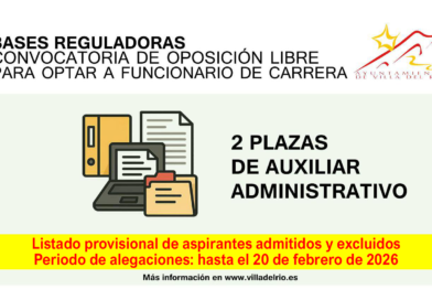 Listado aspirantes oposición para auxiliar administrativo