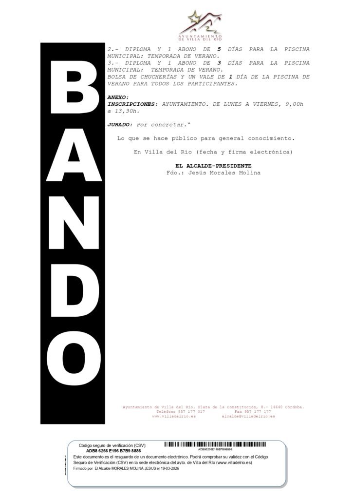 BANDO | CRUCES DE MAYO DE VILLA DEL RÍO 2026