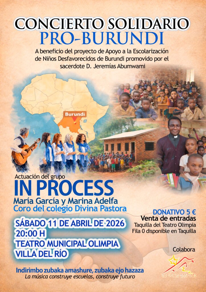 CULTURA | CONCIERTO SOLIDARIO PRO-BURUNDI PROMOVIDO POR EL SACERDOTE D. JEREMÍAS ABUMWAMI EN EL TEATRO MUNICIPAL OLIMPIA DE VILLA DEL RÍO
