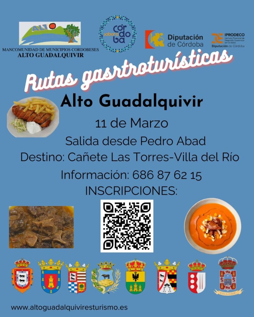TURISMO | LA IX RUTA GASTROTURÍSTICA DEL ALTO GUADALQUIVIR CULMINARÁ EN VILLA DEL RÍO