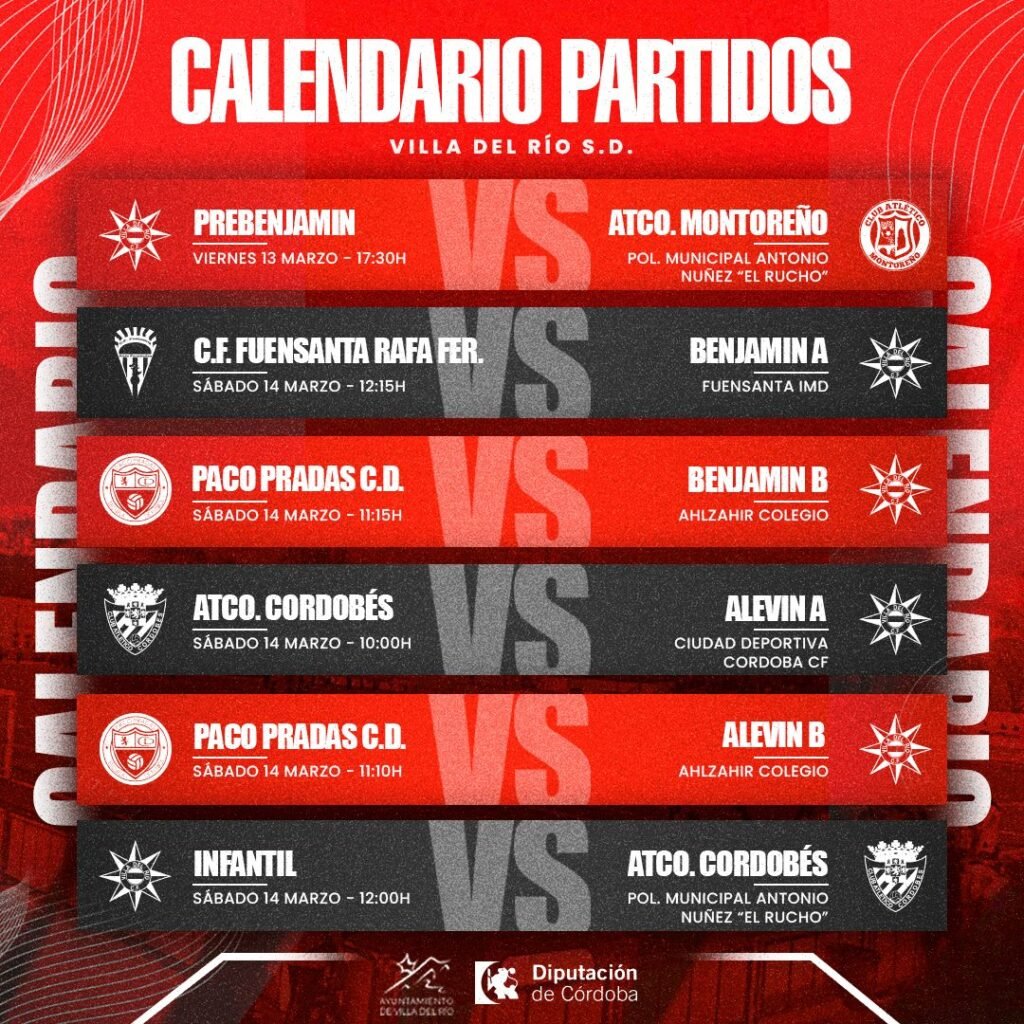 DEPORTES | CALENDARIO DE PARTIDOS DEL VILLA DEL RÍO S.D.