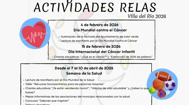 PROGRAMACIÓN DE ACTIVIDADES RELAS 2026 EN VILLA DEL RÍO