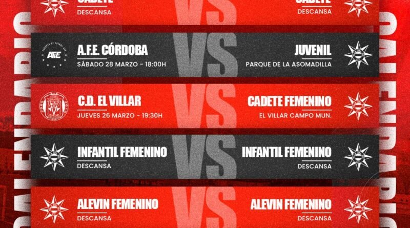 CALENDARIO DE PARTIDOS DEL VILLA DEL RÍO S.D.