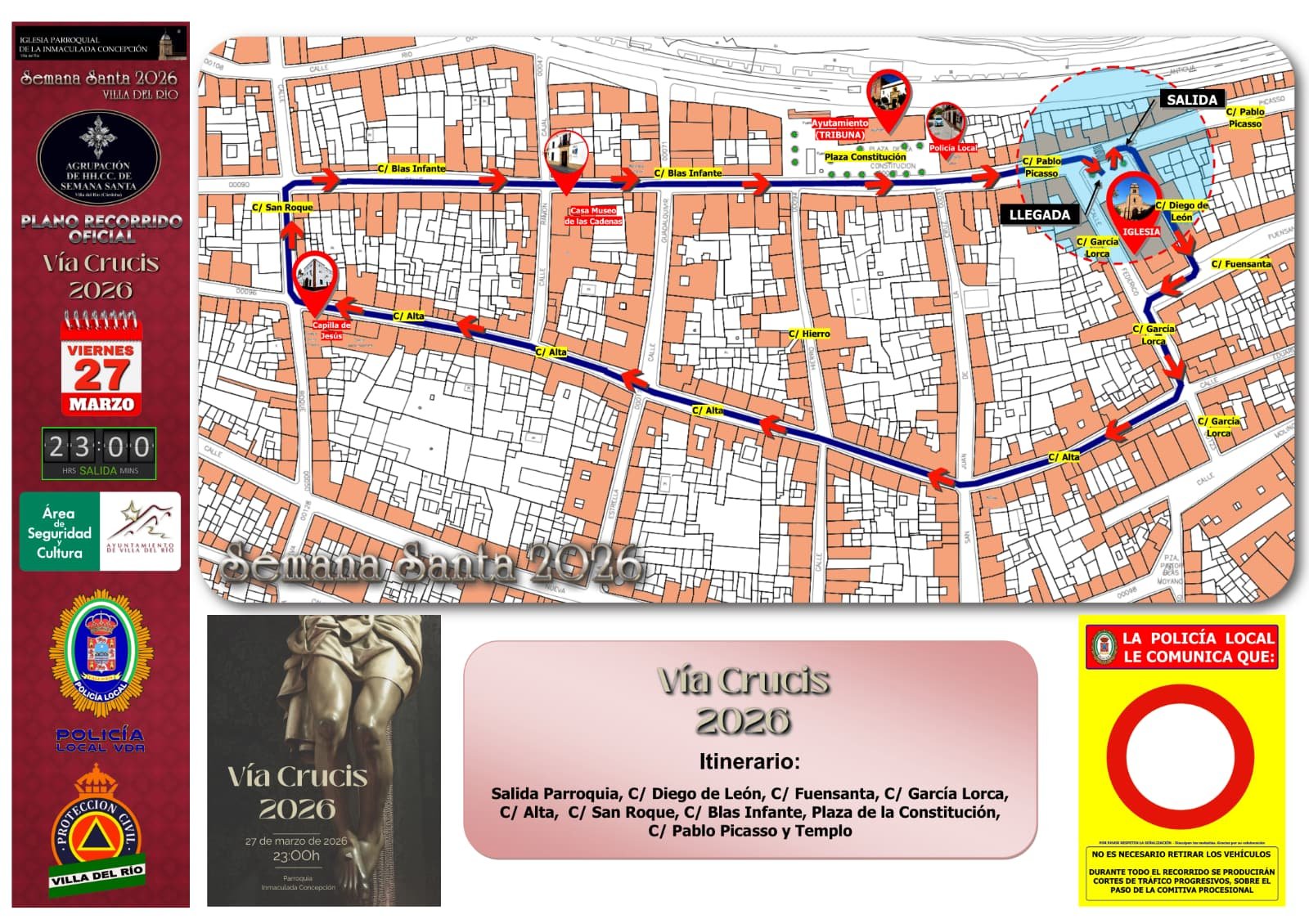 DISPOSITIVO DE TRÁFICO CON MOTIVO DEL VÍA CRUCIS 2026