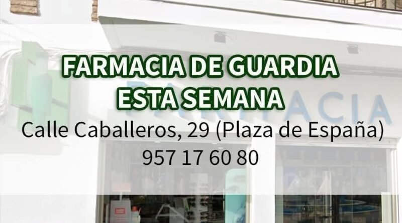 FARMACIA DE GUARDIA ESTA SEMANA EN VILLA DEL RÍO