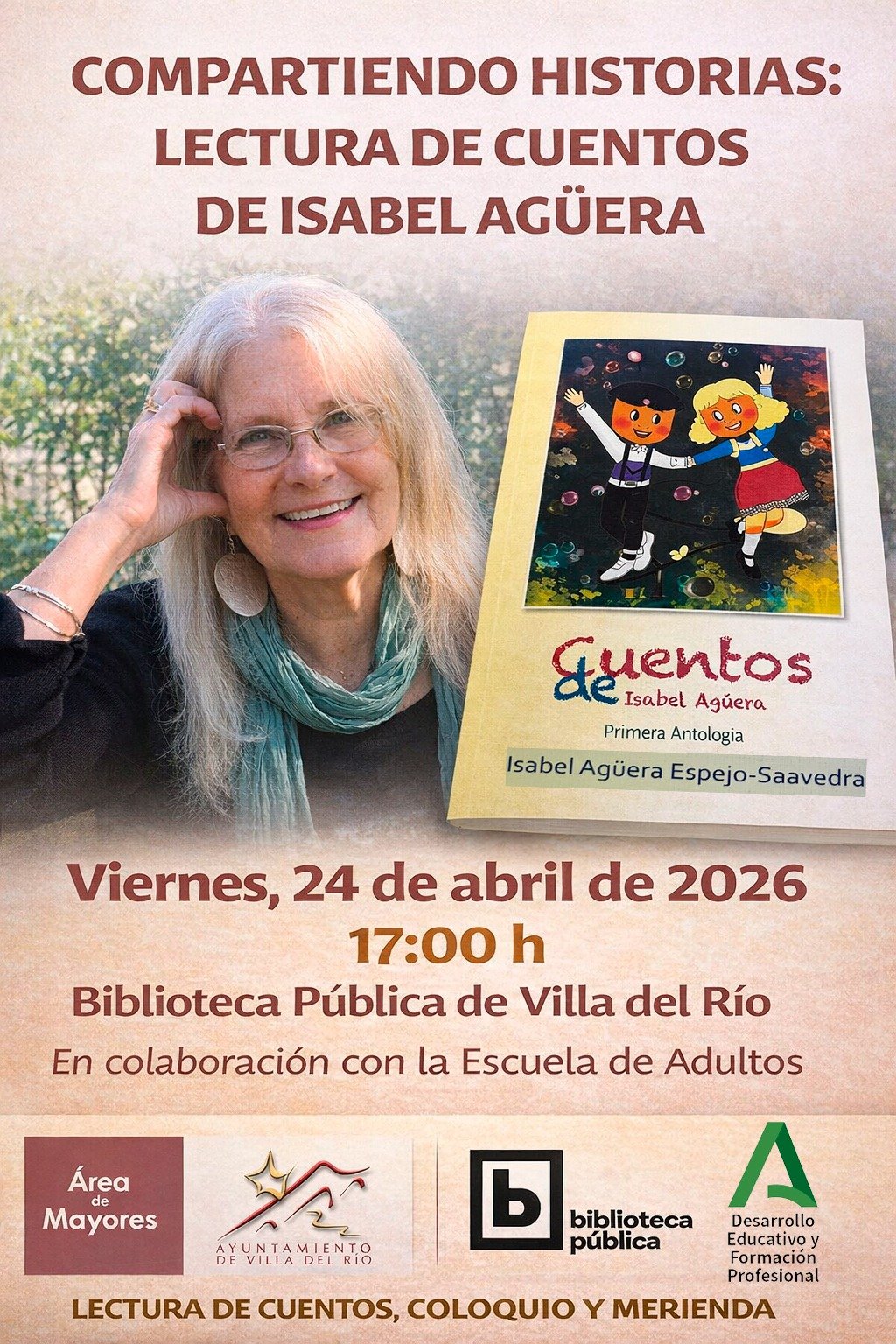 CULTURA Y MAYORES | “COMPARTIENDO HISTORIAS”: LECTURA DE CUENTOS DE ISABEL AGÜERA EN LA BIBLIOTECA PÚBLICA MUNICIPAL