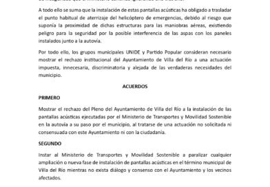 PRESENTADA EN EL PLENO ORDINARIO LA MOCIÓN CONTRA LAS PANTALLAS ACÚSTICAS EN LA AUTOVÍA