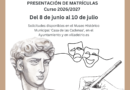 ABIERTO EL PLAZO DE MATRICULACIÓN PARA LOS TALLERES MUNICIPALES DE ESCULTURA, PINTURA Y TEATRO 2026/2027