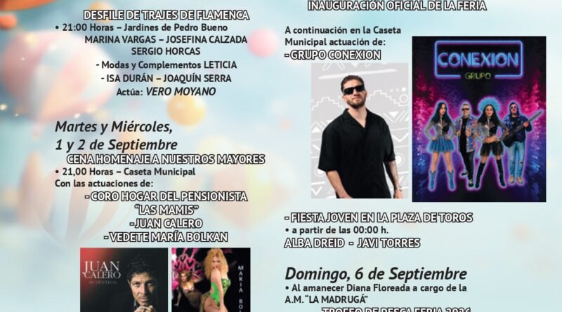 PROGRAMACIÓN OFICIAL DE LA FERIA Y FIESTAS DE VILLA DEL RÍO 2026 EN HONOR A NTRA. SRA. DE LA ESTRELLA