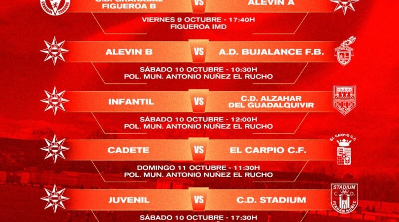 DEPORTES | CALENDARIO DE PARTIDOS DEL VILLA DEL RÍO S.D. · DEL 9 AL 12 DE OCTUBRE DE 2026