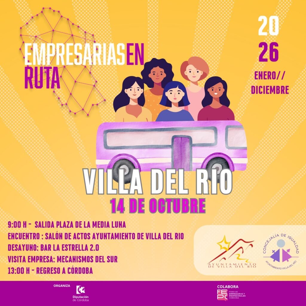 IGUALDAD | «EMPRESARIAS EN RUTA 2026» LLEGA A VILLA DEL RÍO EL PRÓXIMO 14 DE OCTUBRE